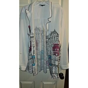 NWOT John Mark Size 2X Shirt Jack - long shirt, tunic - European City Scape